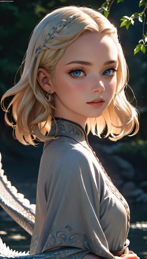 (best quality, masterpiece, perfect face, beautiful and aesthetic:1.2, colorful, dynamic angle, highest detailed face)game of thrones, a 20 yo woman mother of dragons, blonde, (hi-top fade:1.3), dark theme, high contrast, 35mm, bokeh, 9:16, (intricate details, hyperdetailed:1.15), detailed, light passing through hair (high contrast, official art, extreme detailed, highest detailed),