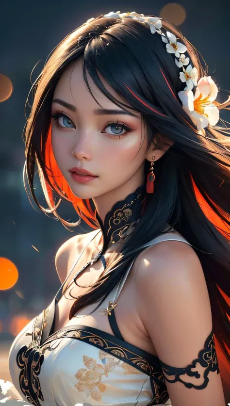 (best quality, masterpiece, colorful, dynamic angle, highest detailed) upper body photo, ultra realistic portrait, real photography of a China woman, high detailed (high resolution dress textures), in dynamic pose, bokeh, (intricate details, hyperdetailed:1.15), detailer, (extreme detailed, highest detailed, HDR10)