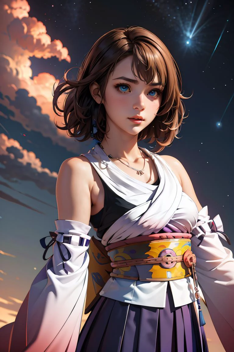 (masterpiece, best quality), 1girl, <lora:YunaV3:1> YunaX, heterochromia, detached sleeves, japanese clothes, sash, obi, hakama skirt, purple hakama