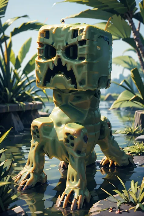mccreeper in lush wetlands <lora:mccreeper:1.2>, no human
