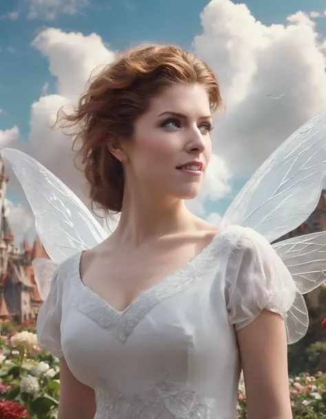 The beautiful scene render that (ohwx woman) <lora:kendrick_lora_sdxl_v1-000008:1> in the fairyland surrounded by white clouds, 8k hd, dream, trending on cgsociety, trending on artstation, ultra wide angle, animation style, hyperrealism, 3 d render, hyper detailed