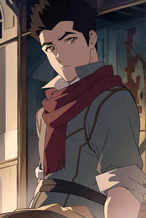 korramako, <lyco:mako-lyco-nochekaiser:1>,
mako, 1boy, mature male, short hair, black hair, (brown eyes:1.5),
BREAK gloves, scarf, sleeves rolled up, red scarf,
BREAK looking at viewer,
BREAK outdoors,
BREAK <lyco:GoodHands-beta2:1>, (masterpiece:1.2), best quality, high resolution, unity 8k wallpaper, (illustration:0.8), (beautiful detailed eyes:1.6), extremely detailed face, perfect lighting, extremely detailed CG, (perfect hands, perfect anatomy),