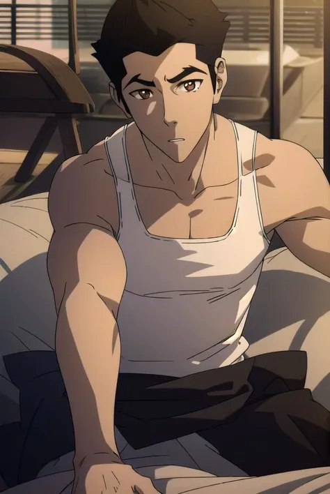 korramako, <lyco:mako-lyco-nochekaiser:1>,
mako, 1boy, mature male, short hair, black hair, (brown eyes:1.5),
BREAK earrings, tank top, white tank top,
BREAK looking at viewer,
BREAK outdoors,
BREAK <lyco:GoodHands-beta2:1>, (masterpiece:1.2), best quality, high resolution, unity 8k wallpaper, (illustration:0.8), (beautiful detailed eyes:1.6), extremely detailed face, perfect lighting, extremely detailed CG, (perfect hands, perfect anatomy),