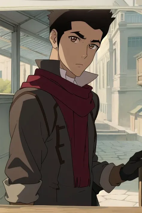 korramako, <lyco:mako-lyco-nochekaiser:1>,
mako, 1boy, mature male, short hair, black hair, (brown eyes:1.5),
BREAK gloves, scarf, sleeves rolled up, red scarf,
BREAK looking at viewer,
BREAK outdoors,
BREAK <lyco:GoodHands-beta2:1>, (masterpiece:1.2), best quality, high resolution, unity 8k wallpaper, (illustration:0.8), (beautiful detailed eyes:1.6), extremely detailed face, perfect lighting, extremely detailed CG, (perfect hands, perfect anatomy),