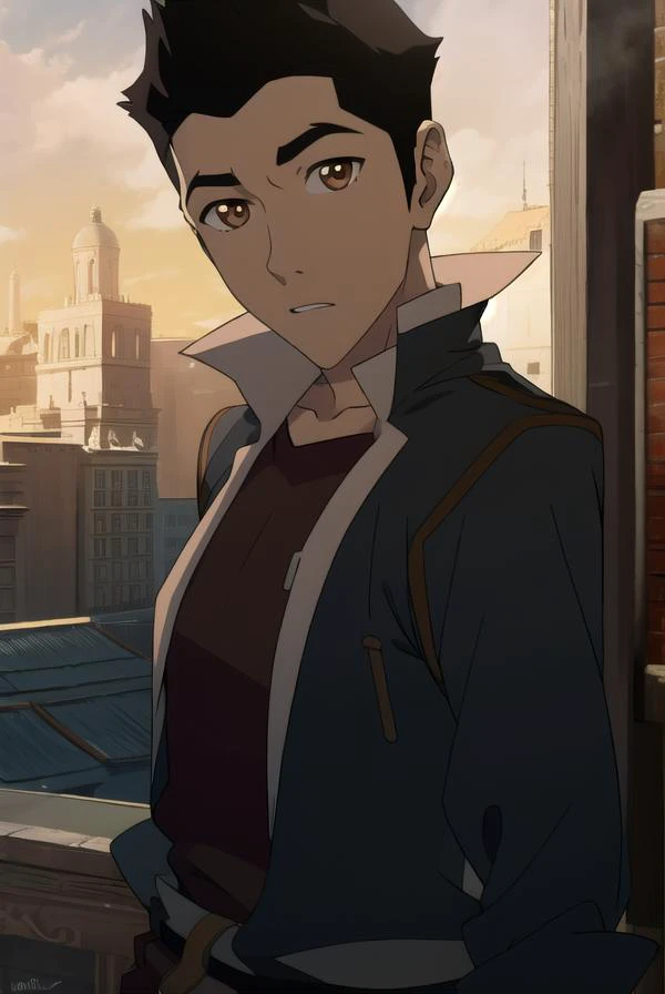korramako, <lyco:mako-lyco-nochekaiser:1>,
mako, short hair, black hair, (brown eyes:1.5),
BREAK jacket, red bodysuit,
BREAK looking at viewer,
BREAK outdoors,
BREAK <lyco:GoodHands-beta2:1>, (masterpiece:1.2), best quality, high resolution, unity 8k wallpaper, (illustration:0.8), (beautiful detailed eyes:1.6), extremely detailed face, perfect lighting, extremely detailed CG, (perfect hands, perfect anatomy),