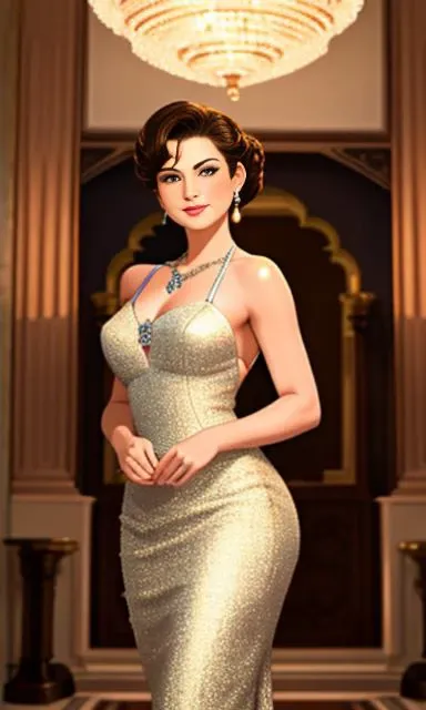 (best quality: 1.2), (masterpiece: 1.2), (realistic: 1.2), (detailed),avGdnr, intricate sheath dress, necklace, (evocative pose), kind smile, thighs, luxury bathroom in the background, at the evening, on eye level, scenic, (masterpiece: 1.2), absurdres