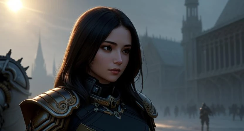 (best quality: 1.2), (masterpiece: 1.2), (realistic: 1.2), !Female Cultist portrait, biomechanical techwear armor made of human bones, backlighting, shallow depth of field, dark fantasy setting, on eye level, scenic, masterpiece