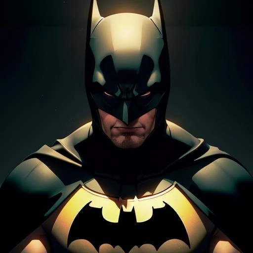 (best quality: 1.2), (masterpiece: 1.2), (realistic: 1.2), (batman) posing in a dark studio, (rim lighting,:1.4) two tone lighting, octane, unreal, dimly lit, (low key:1.3), masterpiece