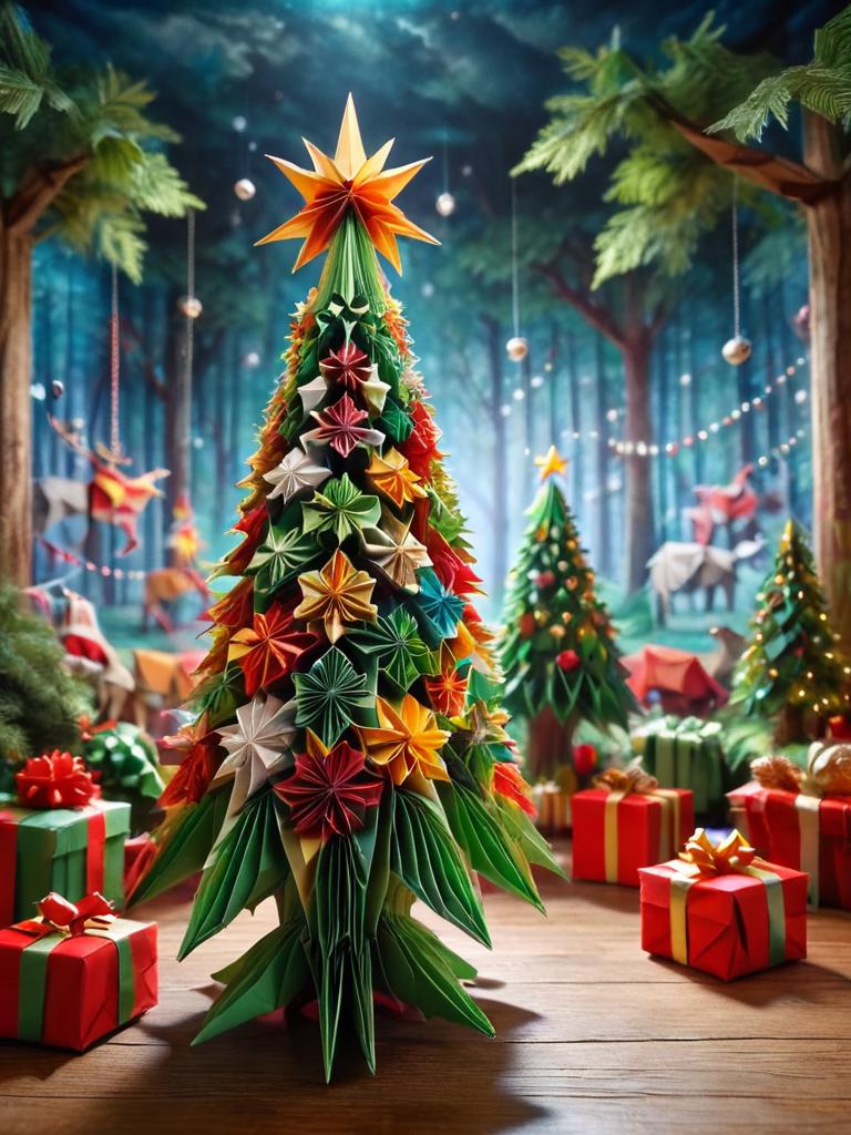 A close up of a christmas tree with many presents in it - SeaArt AI