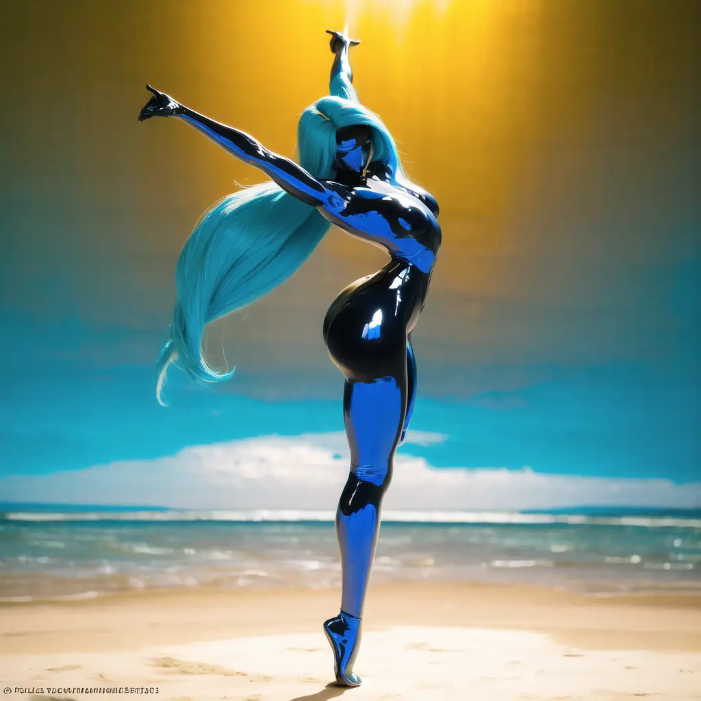 1girl, solo, faceless, naked, nude, voluptuous woman, glossy, thick thighs, wide hips, huge breasts, long hair, blue hair, blue body, blue latex, latexskin, combat pose, sexy pose, skintight, rubber bodysuit, pinup, masterpiece, ultra hd, absurdres, best quality, belly button, small waist, dancing, fighting
<lora:LatexSkin:.55>