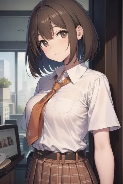 princessconnectyui, <lora:princessconnectyui-lora-nochekaiser:1>,
yui, bob cut, (brown eyes:1.7), brown hair, medium hair,
BREAK belt, belt buckle, buckle, collared shirt, floral print, shirt, short sleeves, white shirt, skirt, red skirt,
BREAK looking at viewer,
BREAK indoors, classroom,
BREAK <lyco:GoodHands-beta2:1>, (masterpiece:1.2), best quality, high resolution, unity 8k wallpaper, (illustration:0.8), (beautiful detailed eyes:1.6), extremely detailed face, perfect lighting, extremely detailed CG, (perfect hands, perfect anatomy),