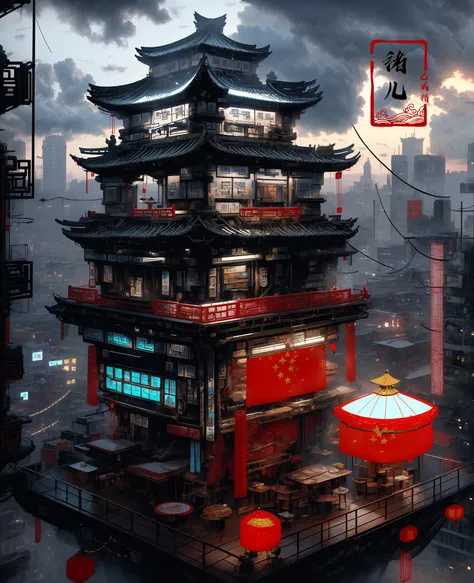 (dramatic, gritty, intense:1.4),masterpiece, best quality, 32k uhd, insane details, intricate details, hyperdetailed, hyper quality, high detail, ultra detailed, Masterpiece, (Chinese architecture:1.9)
shopFashion brand pop-up shop, a sophisticated Chinese building floating in the sky, in the style of futuristic design, contraption, in the style of Unreal Engine 5, dystopian cityscape, post-apocalyptic futuristic style, conceptual art, Frostpunk, sci-fi anime, Alex Alemany, Relationships, James Gilard, romantic graffiti, spatial relationships style can't believe how beautiful this is, pop music style, Light Emerald, 32k Ultra HD  <lora:~Q?-Sa^{Qvvshop:1>