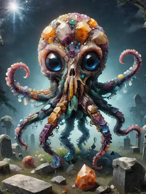 an old ral-dissolve skeletal (octopus:1.1) of broken (ral-ntrgmstn:1.1), crystals, (nighttime cluttered cemetery landscape background :1.5), (baffling optical illusion:1.2), (diamond glass:1.2), sparkling snowflakes, deep shadows, perfect composition, intricate light, (caustics:1.3), (refraction:1.2), (ior-2.418:1.3), (reflective:1.2), (translucent:1.1), glow, cinematic, detailed <lora:ral-ntrgmstn:1> <lora:SDXL - Style - ParchartXL-1.5:0.7> on parchment, ink illustration <lora:- SDXL - n-eeyblch_eye_bleach_V1.0:0.8> n-eeyblch <lora:- SDXL - otclillsn_impossible_geo_V1.0:0.8> <lora:ral-dissolve:0.4>