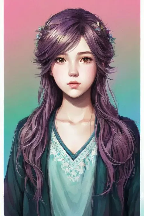 color palette, extremery best quality, broad light, ink drawing, fujifilm x-t5, saturated, young cute beautiful 18-year-old girl, luscious lips, detail character, game art, cute delicate face, rich saturation