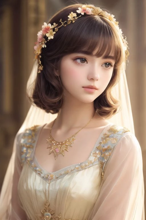 stunning innocent symmetry face, classical art, award-winning glamour photograph, massive detail, light in the face, bloom effect, game art, golden ratio face, fujifilm x-t5, aerial perspective, ue5 rendering, luscious lips, strong light and shadow>, colorful refraction, proper body proportion, master composition, broad light, detailed shadow, color palette, ray-tracing, visible pores, intricate eyes, dreamy atmosphere, saturated colors, analog photography, light leaks, color harmony, flat bangs, finely detailed face, epic dynamic frame