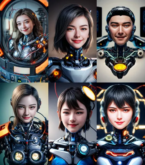 portrait512 Cyborg512 Tay512, electronics, motors, wires, buttons, lcd <lora:add_detail:2>