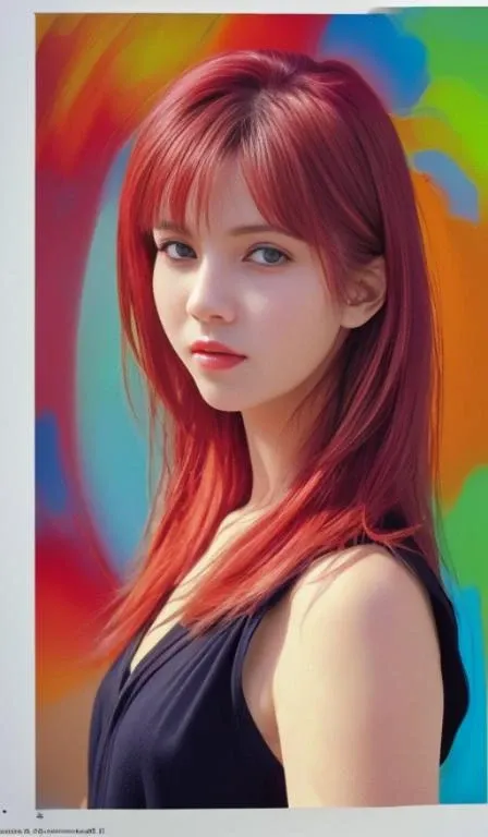 8k high quality, detailed, colorful analog photo, masterpiece, photorealistic, vibrant color film, masterclass, heavy (film grain), Fujicolor 400, Nikon F401, Abstract, 8K, photo shot from front, mid-body portrait, highly-detailed, (flat color:1.1),(colorful:1.3),(masterpiece:1.2), best quality, masterpiece, original, extremely detailed wallpaper, looking at viewer,girl,Prosperous Appearance,model shot,