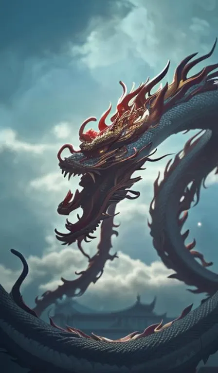 chinese dragon,close up,oriental architecture,eastern garden,cloudy and smoke,zhongfenghua<lora:zhongfenghuaxiyou:0.4>,abstract dream, space, intricate, grand scale, alone, cinematic film still, insane detail, sharp focus, depth of field, realistic lighting, (realistic perspective), complex, (multiple subjects), 4k HDR,