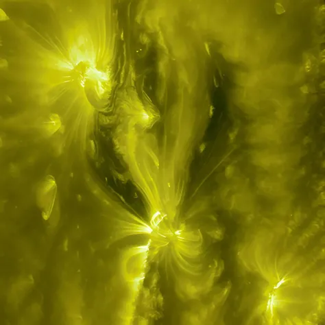masterpiece, best quality, <lora:Sun Lora-000008:0.8>, sun, yellow theme, glowing, solar prominence, focus prominence, close-up, prominence, no humans,