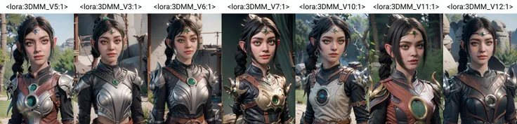 masterpiece, best quality, 3DMM style, 1girl, leather plate armor, shadowheart, black hair, braided ponytail, elf, pale skin, green eyes, (circlet:1.2), looking at viewer, (simple background:0.3), <lora:ShadowHeart:1.0>, <lora:3DMM_V5:1>