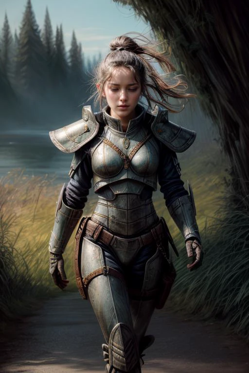 a profestional picutre of 1man, warrior with bismuth armor <lora:bismuth:0.7> ,Curator's Reverence: Behavior: The character stands before a collection of artifacts or rare objects, hands held lightly behind their back. Their gaze is soft, filled with a deep appreciation for the history and significance of each item they oversee., camera angle from above and very wide shot, blend photorealism 2 2 : fashion shadows photographic unreal 5 daz. rpg ,extremely detailed artgerm greg rutkowski greg,((ultrasharp)),((masterpiece)),((best quality)),((ultradetailed)),((intricated details)), ultradetailed character, detailed face, intricated face details, <lyco:GoodHands-beta2:1.0> <lora:add_detail:0.5> , extremaly detailed background,