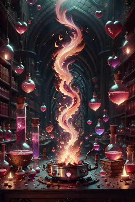 <lora:love-potion-style-darquelilly-v2:1> lovepotionstyle, (fire)