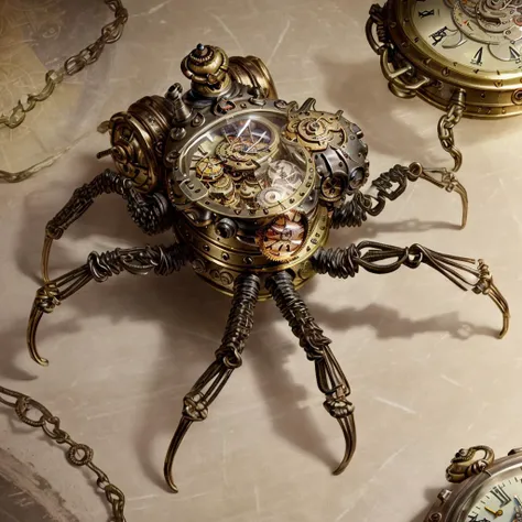 <lora:clockworkspiderV2:.75> , clockworkspider  pocket watch