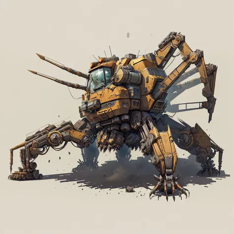 concept art <lora:clockworkspiderV2:.5> , clockworkspider  combine harvester