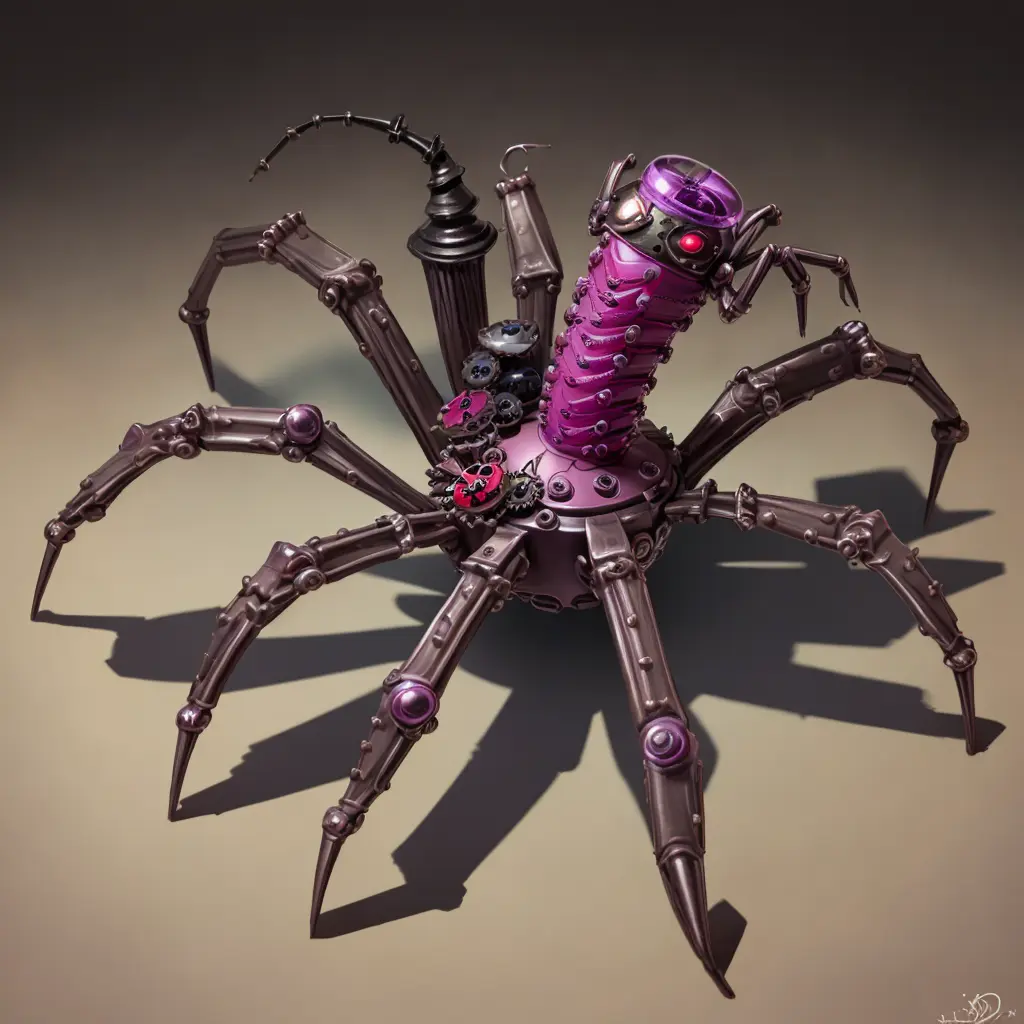 <lora:clockworkspiderV2:.4> , clockworkspider (dildo:1.2)