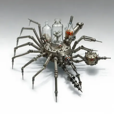 <lora:clockworkspiderV2:.7> , clockworkspider syringe