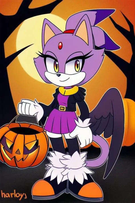 Blaze the Cat dressed as Hawk Girl for Halloween