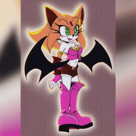 mobian, rouge the bat, rouge, bat, bat wings, boobs, pink boots,