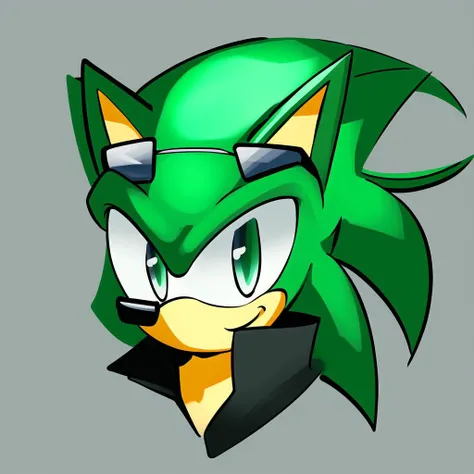 Sonic the sonic the hedgehog, black jacket, aviator sunglasses, light smile, portrait, closer