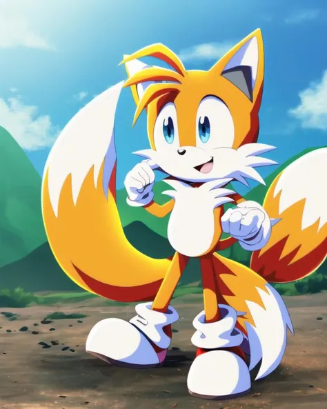 Tails the fox, 1boy,