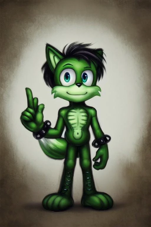 Tails the Fox dressed as Frankenstein's monster for Halloween