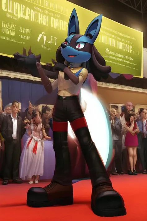 Lucario in a costume contest,