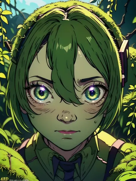 <lora:AIArtsChannel_swamp_monster_style:0.8> 8k UHD, Photo by Nikon camera, masterpiece, (<lora:hatsune_miku:1> hatsune_miku in Swamp Monster Style), in a green swamp, watching viewer, 8k unreal engine render, very vivid lighting, detailed, (vibrant, photo realistic, realistic, sharp focus)