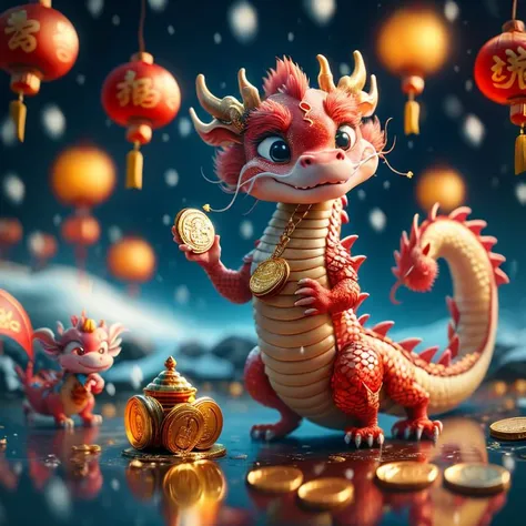 <lora:Chinese_dragon IP:0.8>,J_dragon,master piece,high quality,a cute Chinese dragon,grab a gold coin,firework background,J_dragon,incredibly absurdres,in winter,chinese new year,