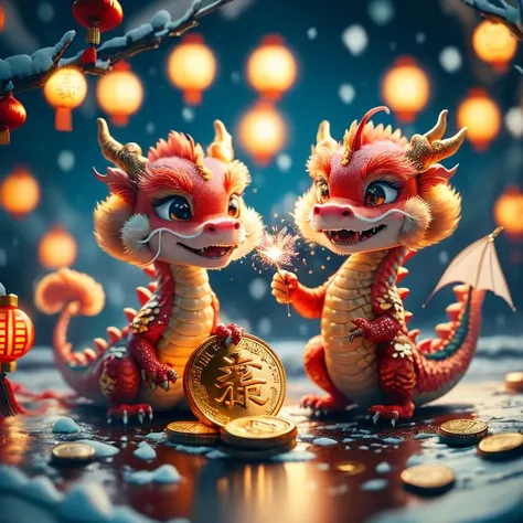 <lora:Chinese_dragon IP:0.8>,J_dragon,master piece,high quality,a cute Chinese dragon,grab a gold coin,firework background,J_dragon,incredibly absurdres,in winter,chinese new year,