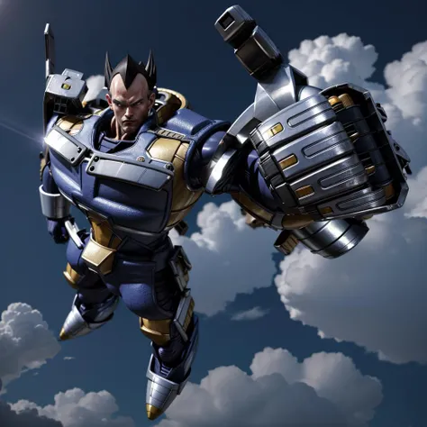 vegeta giving a thumbs up, spiked hair, armor, white gloves, correct anatomy, perfect hands, looking at viewer, masterpiece, highres, photorealistic, best quality, perfect lighting, 8k, realistic, photo-realistic, ultra-detailed, detailed face, solo, male focus, 1boy, <lora:dbz_vegeta:1>