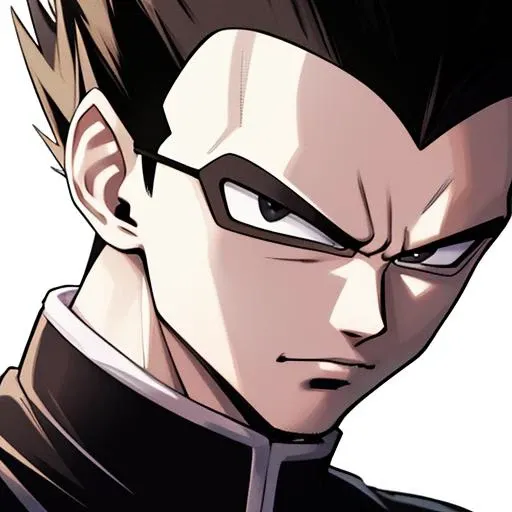 masterpiece, best quality, solo, male focus, olrhnra , vegeta, serious, looking at viewer, black spiked hair, black eyes, detailed face, <lora:dbz_vegeta:0.4>,    <lora:pokemonLoraKenSugimori_2:0.6>