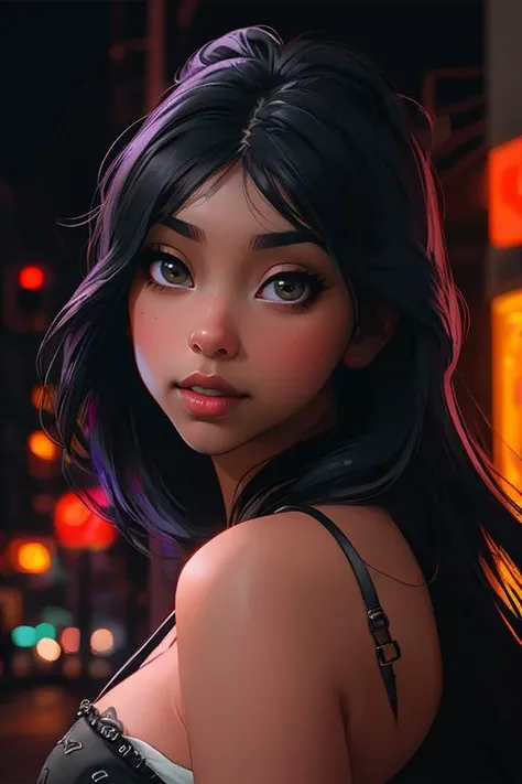 Merger_missy fairmai,
(night time City scene with neon lights and bustling night-time scene, City streets, outdoors, none signs, City, night:1.2),
bokeh, f1.4, 40mm, photorealistic, raw, 8k, textured skin, skin pores, intricate details <lora:epi_noiseoffset2:1>, epiCRealism