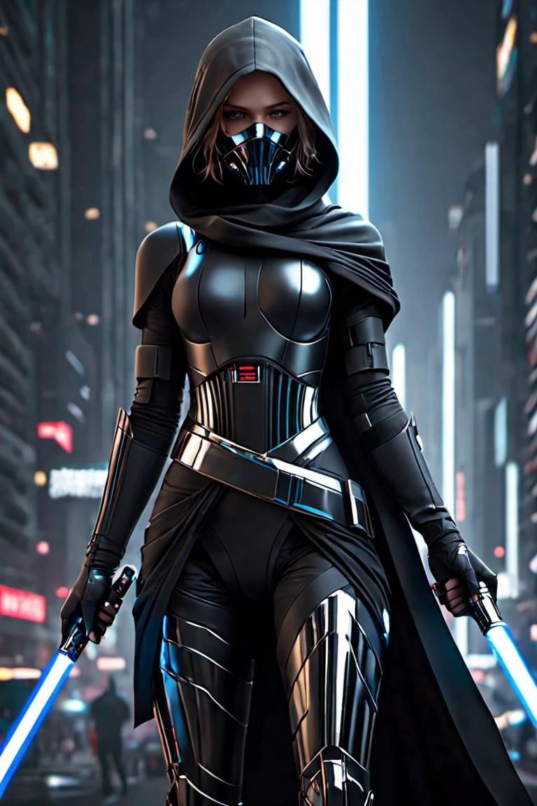 Techwear fashion breathtaking, natural light, dynamic angle, (anti-aliasing:1.2), elegant, soft scattered light, dramatic scene light saber . Futuristic, cyberpunk, urban, (tactical:1.23), sleek, dark, highly detailed digital painting, artstation, concept art, smooth, sharp focus, illustration, art by artgerm and greg rutkowski and alphonse mucha