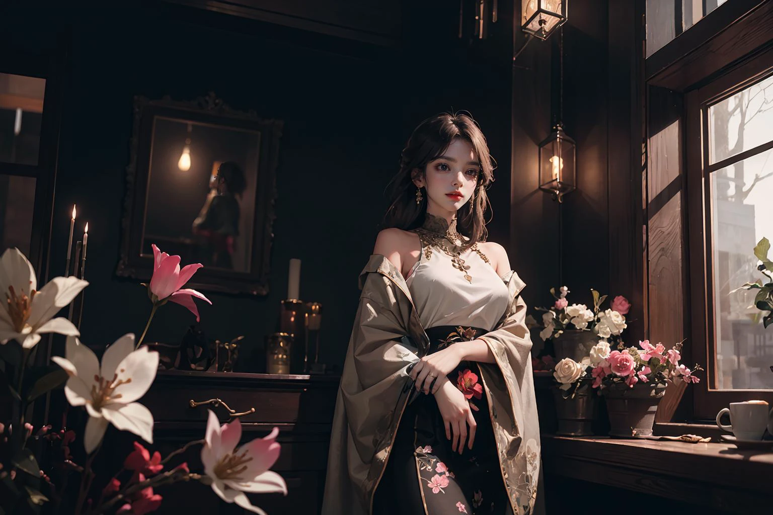 vivid illumination, enchanting elegance, atmospheric depth, masterful technique, naturalistic representations, harmonious composition, creative refinement, striking juxtapositions,
1girl,solo,atmospheric clothing,
university,
indoor,
Patience,
garden, blossoms, peaceful,
<lora:oc_v10:0.3> <lora:LowRAv2:0.6>