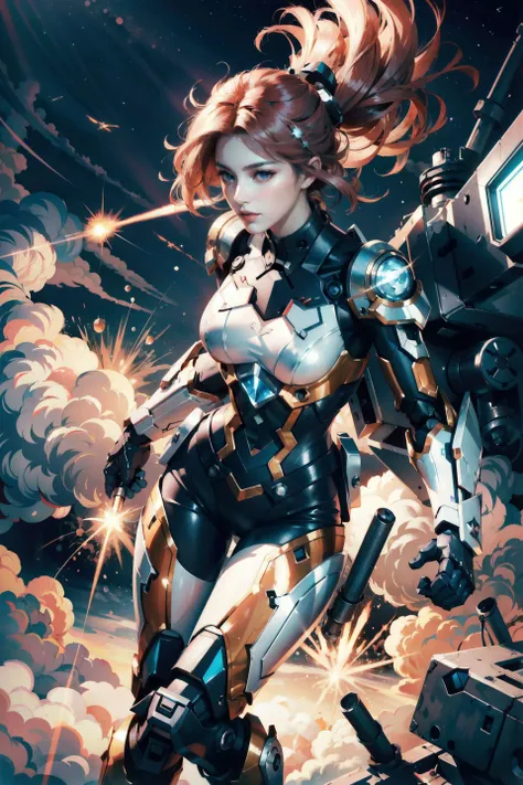 <(best quality, extremery best quality, masterpiece:1.5), (realistic, intricate details:1.2), (photorealistic:1.4), (extremely intricate:1.2), highres, ultra highres, ultra-detailed, absurdres, incredibly absurdres, extremely detailed, high quality, high resolution, hyperrealistic, ultra-realistic, hyper-detailed, top quality, best, fine detail, massive detail, Highly detailed, extreme detailed, highest detailed, high-res, absolutely resolution, reflection, (refraction:1.4)>, BREAK, 1girl, solo, looking at viewer, flat bangs, (young cute beautiful 18-year-old girl:1.1), 3d face, beautiful girl, Beautiful face, pretty, girlface, kpop idol,  supermodel, stunning innocent symmetry face, (hand of Guido Daniele), perfect body, medium breast, slim waist, slim legs, (high detailed skin:1.2), glowing eyes, goddess, natural skin texture, shiny skin, White skin, Beautiful detailed face, detailed face, real skin texture, cute delicate face, finely detailed face, golden ratio, golden ratio face, expressive eyes, perfect face, perfect skin, flawless face, clear face, shiny hair, pale skin, Proper body proportion, perfect anatomy, realistic skin texture, luscious lips, glossy lips, natural makeup, beautiful bright pupils, slender figure, intricate eyes, detailed pupils, detailed face and eyes, longeyelashes, blush, good hand, perfect hands, pretty face, beautiful female bodies, finely detailed skin, oily shiny skin, BREAK, (((((mecha musume, mechanical parts, super robot joints, robot joints, single mechanical arm, mechanical arms, headgear, mechanical halo, star halo, intricate mechanical bodysuit, mecha corset, bodysuit, full armor, (ember, battlefield, volumetric fog, grey mist, smoke, explosion, apocalyptic, destroyed city background, buildings on fire:1.3), (floating colorful sparkles:1.2), (energy beams:1.3), (highly detailed worn metal texture:1.3), (rust, dirt, dust, scratches, abrasions on the metal texture:1.2), science fiction, (Pink hair, pink theme, pink livery, pink eyes:1.3), very long hair, (A human who emits an aura from his body:1.4), (Pink energy light emanates from the body:1.4), (fullbody:1.3), (fly:1.3), (lightning discharge lightning effects:1.2), (electrocution:1.3), (Luminescent Particles:1.4), holding gun, battle, (Electric sparks, sparks, flying bullets,Dodge bullets,building hit by missile, Futuristic technology drone hit by laser weapon:1.3), adventurous look, starry sky, colorful refraction, Wormhole world, futuristic cityscape, cyberpunk, machine, extremely metal textured, neon lights, (night:1.4), wind, Rembrandt lighting, space warp, fog, pixel art, game art, key visual, surreal, PBR Texturing, Anisotropic Filtering, Maximum Clarity And Sharpness, Albedo And Specular Maps, Multi-Layered Textures, Surface Shading, Sub-Pixel Convolution, Sub-Pixel Convolution, Accurate Simulation Of Light-Material Interaction)))), BREAK, <blurry foreground, broad light, volumetric light effect, matte painting, perfectly defined features, volumetric lighting, Tone Mapping, Lumen Reflections, Global illumination, Ray Tracing, Screen Space Global Illumination, Accent Lighting, 32k, Natural Lighting, volumetric, cinematic masterpiece, Rule of thirds, high dynamic range, Multi-exposure HDR capture, cinematic render, game cg cinematic, atmospheric perspective, movie scene, epic dynamic frame, motion blur, ((cinematic look, Film look)), rim light, 4k textures, adobe lightroom, photolab, insane details, hyperdetailed, exposure blend, professional color grading, professional color correction, aerial perspective, particles and dust in beams of light, cinematic scene, dynamic lighting, sharp details, lomography, soft focus, light leaks, bold hues, atmospheric depth, (explosive light and shadow:1.2), aesthetics, intricate designs, ultra realistic digital art, (zentangle, mandala, tangle, entangle), (fractal art), elegant, vivid colours, floating particles, particles, dramatic, epic, (ink drawing, oil painting detailed), (dramatic lighting:1.2), (eye focus, face focus, character focus, close-up face:1.3), (dutch angle, cowboy shot:1.1), RAW, huge filesize, extremery detailed CG, Photo, 8k uhd, cinematic atmosphere, trending on artstation, award-winning glamour photograph, highly detailed photo, official art, beautiful and aesthetic, unity 8k wallpaper, beautiful, highly detailed CG illustration, best illustration, intricate, Amazing, emotional, analog, painting, digital painting, concept art, Oil Painting, illustration, Classical art, Renaissance, Romanticism, Neoclassicism, Color Palette, depth and contrast, Vibrant colors, saturated, rich saturation, color harmony, vivid palette, concept-art, design style, detail character, concept render, colorful, analog photography, dreamy atmosphere, specular highlights, atmospheric lighting, (dynamic angle, dynamic pose :1.3), (shiny, clothes reflecting light, lens flare, bloom effect, light particle, lens glare:1.3), realistic lighting, cinematic light, (cinematic lighting), light in the face, soft lighting, saturated colors, detailed background, sharp focus, 8k high definition, perspective, Master Composition, roughness, post-processing, soft shadows, realistic shadows, ambient occlusion, ray-tracing, subsurface scattering, photon mapping, physically-based rendering, octane rendering, unreal engine 5, ue5 rendering, Adobe After FX, dslr, RTX, Best character details, radiosity, sharp, antialiased, RAW photo, HDR, 8k, 4k, (((Photographed by Roger Deakins, using a RED Monstro 8K VV camera and a series of high-end lenses))), ((Hasselblad photography)), (film grain:1.4), Kodak portra 400, ((Fujifilm X-T5)), professional photograph, depth of field, caustics, Broad lighting, diffuse lighting, rim lighting, two tone lighting, textile details, visible pores, high resolution scan, professionally color graded, photographic reality, automatic white balance, best lighting, detailed shadow, high contrast, strong light and shadow>, (PureErosFace_V1:0.5), (ulzzang-6500:0.5), <lora:epiNoiseoffset_v3:0.1>, (kbxll:0.6), <lora:A-RandomSuper[mecha musume,mechanical parts,super robot joints,headgear,full armor]:0.8>, <lora:Velvia1:0.1>,