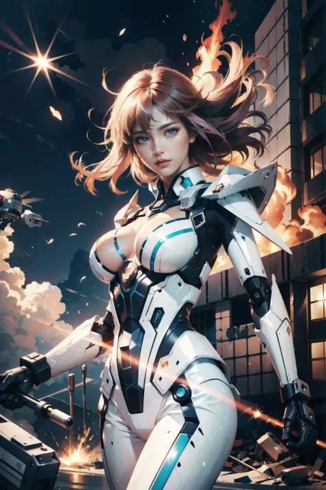 <(best quality, extremery best quality, masterpiece:1.5), (realistic, intricate details:1.2), (photorealistic:1.4), (extremely intricate:1.2), highres, ultra highres, ultra-detailed, absurdres, incredibly absurdres, extremely detailed, high quality, high resolution, hyperrealistic, ultra-realistic, hyper-detailed, top quality, best, fine detail, massive detail, Highly detailed, extreme detailed, highest detailed, high-res, absolutely resolution, reflection, (refraction:1.4)>, BREAK, 1girl, solo, looking at viewer, flat bangs, (young cute beautiful 18-year-old girl:1.1), 3d face, beautiful girl, Beautiful face, pretty, girlface, kpop idol,  supermodel, stunning innocent symmetry face, (hand of Guido Daniele), perfect body, medium breast, slim waist, slim legs, (high detailed skin:1.2), glowing eyes, goddess, natural skin texture, shiny skin, White skin, Beautiful detailed face, detailed face, real skin texture, cute delicate face, finely detailed face, golden ratio, golden ratio face, expressive eyes, perfect face, perfect skin, flawless face, clear face, shiny hair, pale skin, Proper body proportion, perfect anatomy, realistic skin texture, luscious lips, glossy lips, natural makeup, beautiful bright pupils, slender figure, intricate eyes, detailed pupils, detailed face and eyes, longeyelashes, blush, good hand, perfect hands, pretty face, beautiful female bodies, finely detailed skin, oily shiny skin, BREAK, (((((mecha musume, mechanical parts, super robot joints, robot joints, single mechanical arm, mechanical arms, headgear, mechanical halo, star halo, intricate mechanical bodysuit, mecha corset, bodysuit, full armor, (ember, battlefield, volumetric fog, grey mist, smoke, explosion, apocalyptic, destroyed city background, buildings on fire:1.3), (floating colorful sparkles:1.2), (energy beams:1.3), (highly detailed worn metal texture:1.3), (rust, dirt, dust, scratches, abrasions on the metal texture:1.2), science fiction, (Pink hair, pink theme, pink livery, pink eyes:1.3), very long hair, (A human who emits an aura from his body:1.4), (Pink energy light emanates from the body:1.4), (fullbody:1.3), (fly:1.3), (lightning discharge lightning effects:1.2), (electrocution:1.3), (Luminescent Particles:1.4), holding gun, battle, (Electric sparks, sparks, flying bullets,Dodge bullets,building hit by missile, Futuristic technology drone hit by laser weapon:1.3), adventurous look, starry sky, colorful refraction, Wormhole world, futuristic cityscape, cyberpunk, machine, extremely metal textured, neon lights, (night:1.4), wind, Rembrandt lighting, space warp, fog, pixel art, game art, key visual, surreal, PBR Texturing, Anisotropic Filtering, Maximum Clarity And Sharpness, Albedo And Specular Maps, Multi-Layered Textures, Surface Shading, Sub-Pixel Convolution, Sub-Pixel Convolution, Accurate Simulation Of Light-Material Interaction)))), BREAK, <blurry foreground, broad light, volumetric light effect, matte painting, perfectly defined features, volumetric lighting, Tone Mapping, Lumen Reflections, Global illumination, Ray Tracing, Screen Space Global Illumination, Accent Lighting, 32k, Natural Lighting, volumetric, cinematic masterpiece, Rule of thirds, high dynamic range, Multi-exposure HDR capture, cinematic render, game cg cinematic, atmospheric perspective, movie scene, epic dynamic frame, motion blur, ((cinematic look, Film look)), rim light, 4k textures, adobe lightroom, photolab, insane details, hyperdetailed, exposure blend, professional color grading, professional color correction, aerial perspective, particles and dust in beams of light, cinematic scene, dynamic lighting, sharp details, lomography, soft focus, light leaks, bold hues, atmospheric depth, (explosive light and shadow:1.2), aesthetics, intricate designs, ultra realistic digital art, (zentangle, mandala, tangle, entangle), (fractal art), elegant, vivid colours, floating particles, particles, dramatic, epic, (ink drawing, oil painting detailed), (dramatic lighting:1.2), (eye focus, face focus, character focus, close-up face:1.3), (dutch angle, cowboy shot:1.1), RAW, huge filesize, extremery detailed CG, Photo, 8k uhd, cinematic atmosphere, trending on artstation, award-winning glamour photograph, highly detailed photo, official art, beautiful and aesthetic, unity 8k wallpaper, beautiful, highly detailed CG illustration, best illustration, intricate, Amazing, emotional, analog, painting, digital painting, concept art, Oil Painting, illustration, Classical art, Renaissance, Romanticism, Neoclassicism, Color Palette, depth and contrast, Vibrant colors, saturated, rich saturation, color harmony, vivid palette, concept-art, design style, detail character, concept render, colorful, analog photography, dreamy atmosphere, specular highlights, atmospheric lighting, (dynamic angle, dynamic pose :1.3), (shiny, clothes reflecting light, lens flare, bloom effect, light particle, lens glare:1.3), realistic lighting, cinematic light, (cinematic lighting), light in the face, soft lighting, saturated colors, detailed background, sharp focus, 8k high definition, perspective, Master Composition, roughness, post-processing, soft shadows, realistic shadows, ambient occlusion, ray-tracing, subsurface scattering, photon mapping, physically-based rendering, octane rendering, unreal engine 5, ue5 rendering, Adobe After FX, dslr, RTX, Best character details, radiosity, sharp, antialiased, RAW photo, HDR, 8k, 4k, (((Photographed by Roger Deakins, using a RED Monstro 8K VV camera and a series of high-end lenses))), ((Hasselblad photography)), (film grain:1.4), Kodak portra 400, ((Fujifilm X-T5)), professional photograph, depth of field, caustics, Broad lighting, diffuse lighting, rim lighting, two tone lighting, textile details, visible pores, high resolution scan, professionally color graded, photographic reality, automatic white balance, best lighting, detailed shadow, high contrast, strong light and shadow>, (PureErosFace_V1:0.5), (ulzzang-6500:0.5), <lora:epiNoiseoffset_v3:0.1>, (kbxll:0.6), <lora:A-RandomSuper[mecha musume,mechanical parts,super robot joints,headgear,full armor]:0.8>, <lora:Velvia1:0.1>,