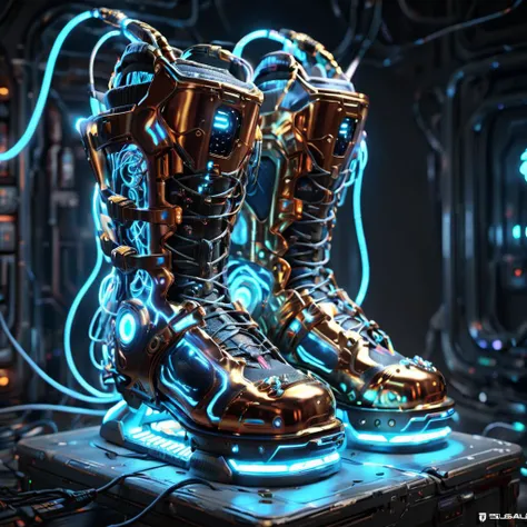 ((best quality)), ((masterpiece)), ((realistic,digital art)), (hyper detailed),teslapunkai DonMM4ch1n3W0rldXL Anti-Gravity Boots, Ease of Reach,Radio Buttons,Tribal Designs,Card Slots,Shields, Zigzag, Webbed, , octane rendering, raytracing, volumetric lighting, Backlit,Rim Lighting, 8K, HDR,  <lora:TeslaPunkAIXLv2:0.7> <lora:DonMM4ch1n3W0rldXL:0.65>