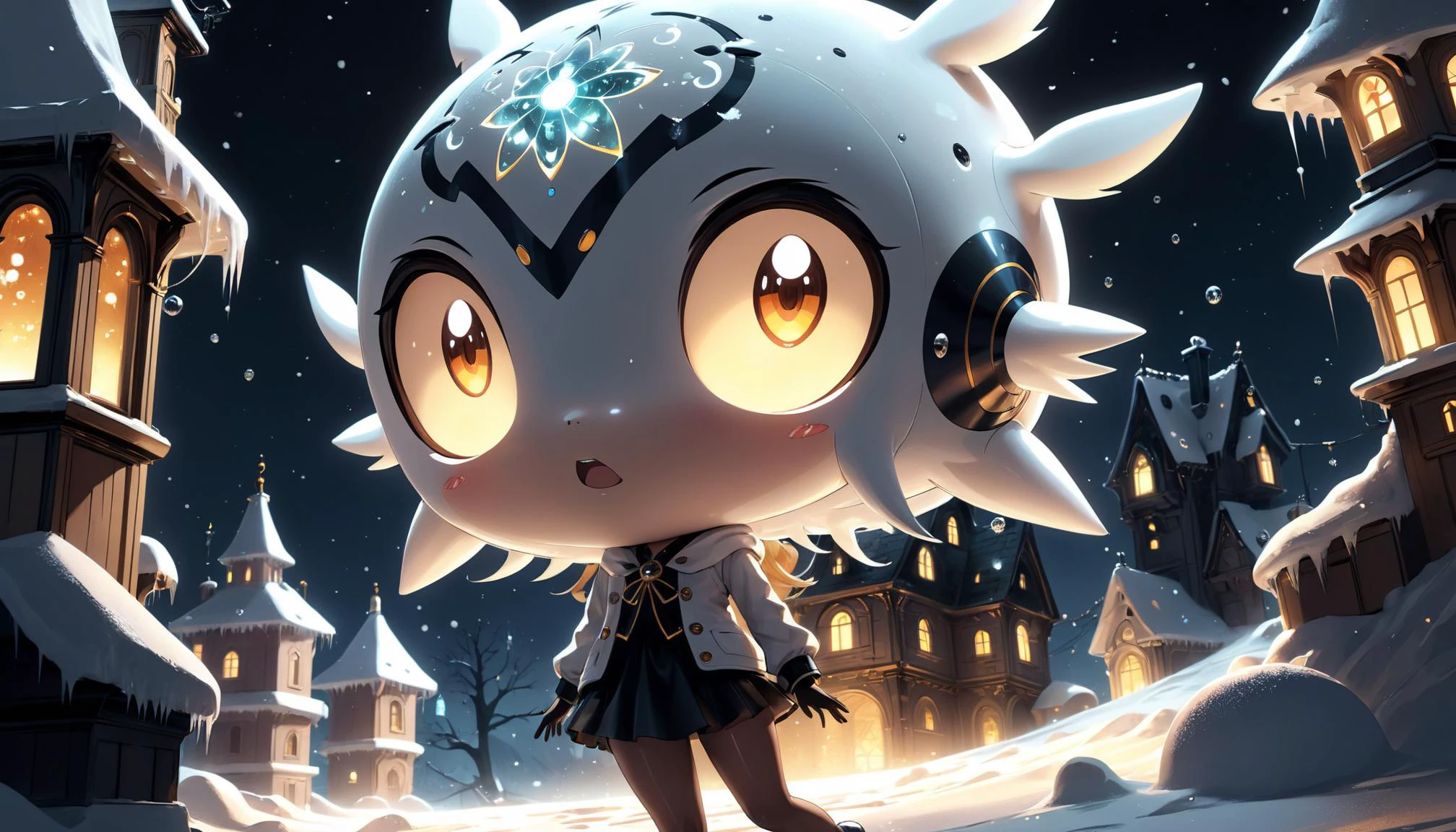 1girl, solo, from above, full body, snowy town, snow, ice, stalagmite, dusk, victory pose, may \(pokemon\), shy, blush, a haunted mansion with a deadly past , <lora:DonMM4ch1n3W0rldXL:0.8>, DonMM4ch1n3W0rldXL, shy, embarrassed,, (8k, masterpiece, best quality, ultra-detailed), (an extremely delicate and beautiful)kawaii, cute, very big eyes, Aesthetic Anime Eyes, small face, large breasts, cinematic lighting, , Intricate, High Detail, Sharp focus, dramatic, masterpiece, best quality, ultra-detailed,, very thin waist, <lora:bombshell_v1:0.4>,big boobs,slim body,