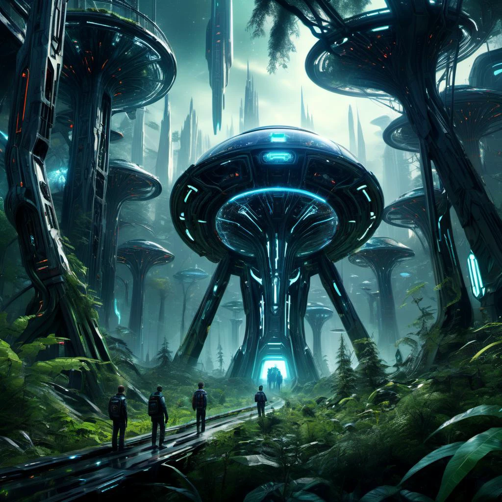 ((best quality)), ((masterpiece)), ((realistic,digital art)), (hyper detailed),forest, scifi, tech, futurism, futuristic,8K, HDR <lora:DonMM4ch1n3W0rldXL:0.85>