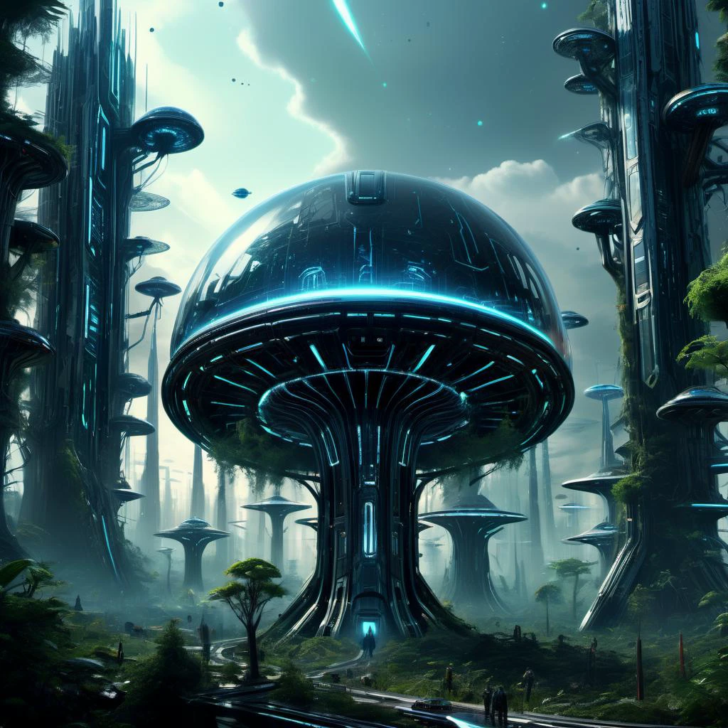 ((best quality)), ((masterpiece)), ((realistic,digital art)), (hyper detailed),forest, scifi, tech, futurism, futuristic,8K, HDR <lora:DonMM4ch1n3W0rldXL:0.85>
